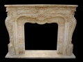European style beige marble fireplace mantel