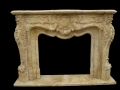 European style beige marble fireplace mantel