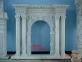 China fashion style white marble fireplace mantel