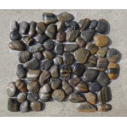 stripe polished pebbles tile
