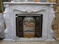 French style white marble fireplace mantel