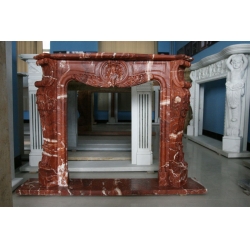 Red Marble Fireplace Mantel