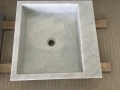 Square shape carrara white marble sink