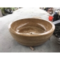 Round marble bathtub yellow stone bathtub for bathroom