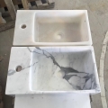 Italian white marble square sink